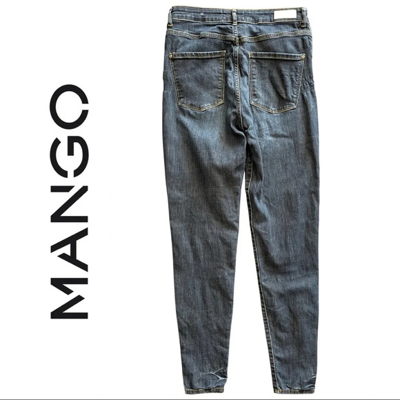 🛍️3/$40 Mango Soho Skinny High Waist Jeans Blue Denim Size 8 - Picture 5 of 9